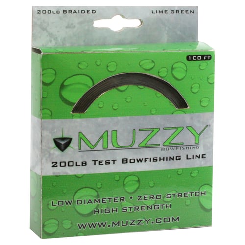 Muzzy Bowfishing Line  <br>  Lime Green 200 lb. 100 ft.