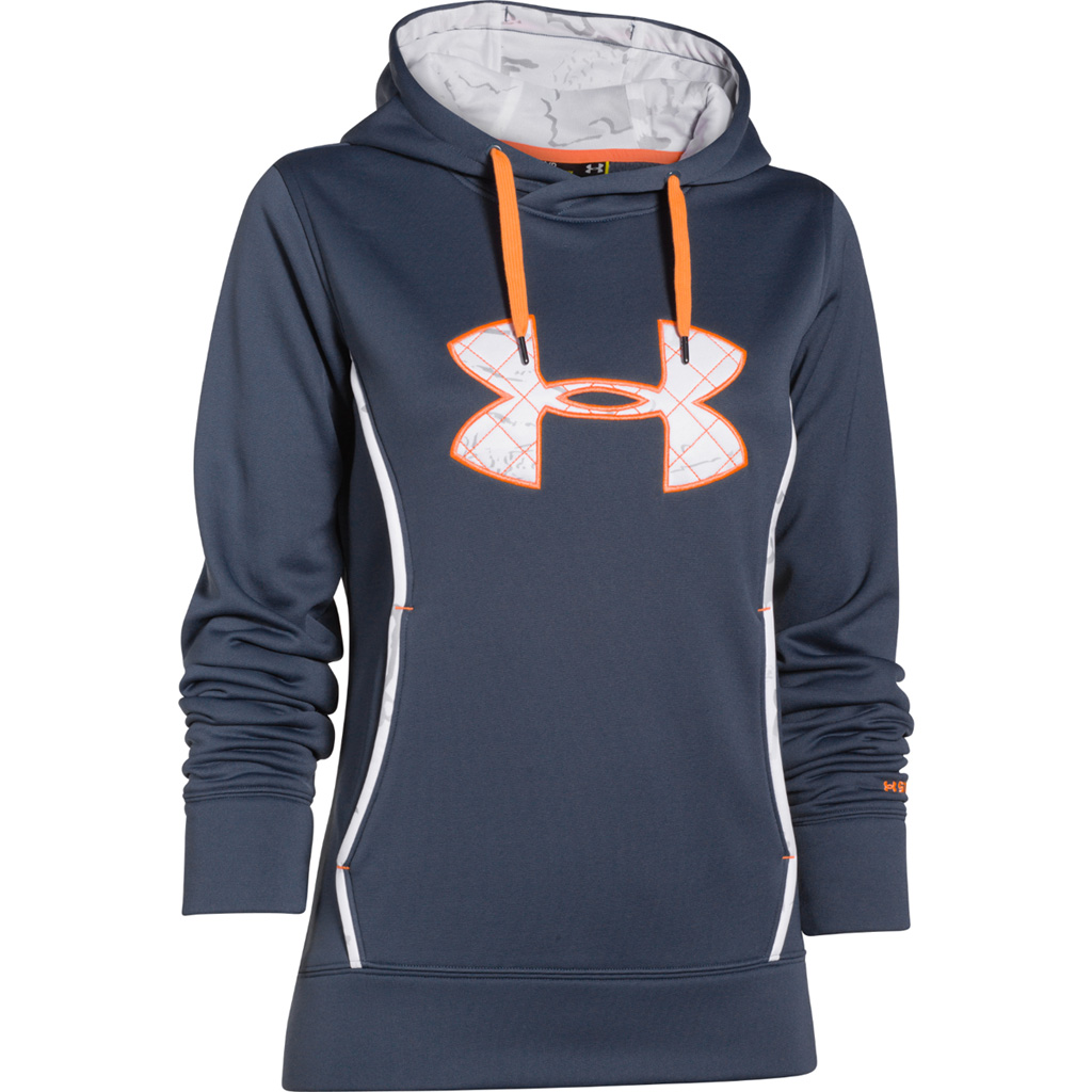 UA Womens Storm Caliber Hoodie  <br>  Mechanic Blue Small