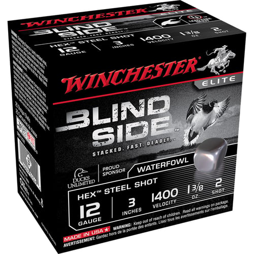 Winchester SBS1232 Blind Side Shotshell 12 GA, 3 in, No. 2