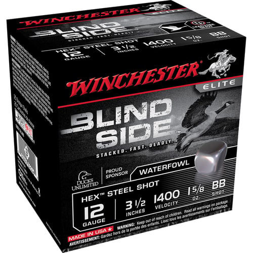 Winchester SBS12LBB Blind Side Shotshell 12 GA, 3-1/2 in, No. BB