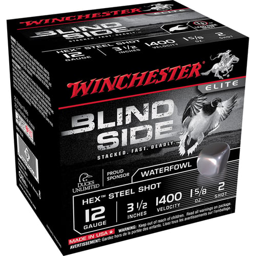 Winchester SBS12L2 Blind Side Shotshell 12 GA, 3-1/2 in, No. 2