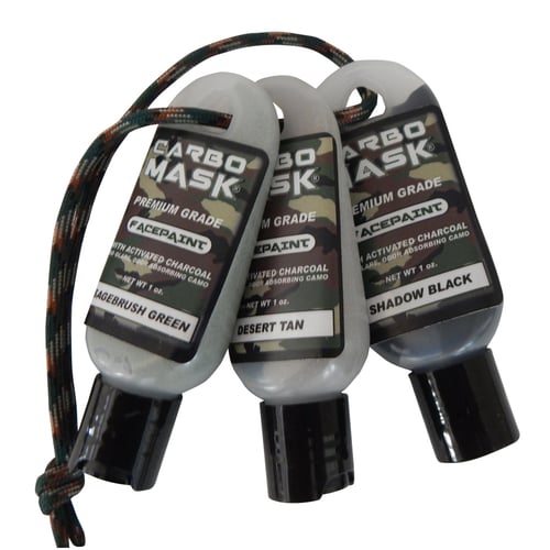 Carbo Mask Facepaint  <br>  Black/Sage/Tan 1 oz. 3 pk.