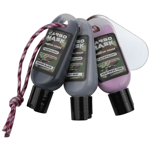 Carbo Mask Facepaint  <br>  Black/Pink/Grey 1 oz. 3 pk.