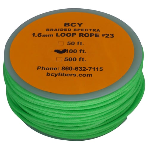 BCY 23 D-Loop Material  <br>  Neon Green 100 ft.