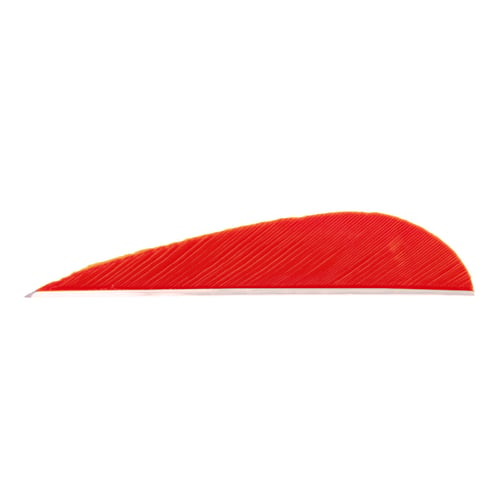 Trueflight Parabolic Feathers  <br>  Red 3 in. LW 100 pk.