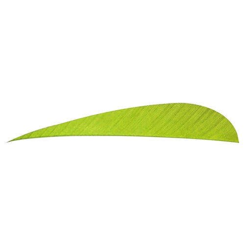 Trueflight Parabolic Feathers  <br>  Chartreuse 4 in. RW 100 pk.