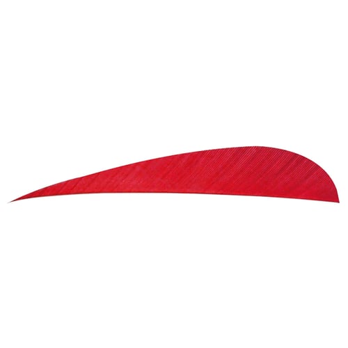 Trueflight Parabolic Feathers  <br>  Red 4 in. LW 100 pk.