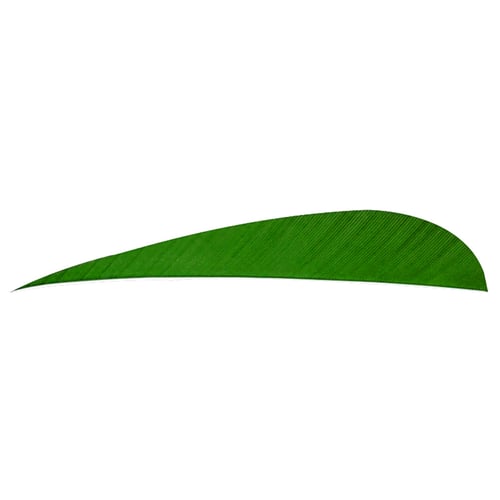 Trueflight Parabolic Feathers  <br>  Green 4 in. LW 100 pk.