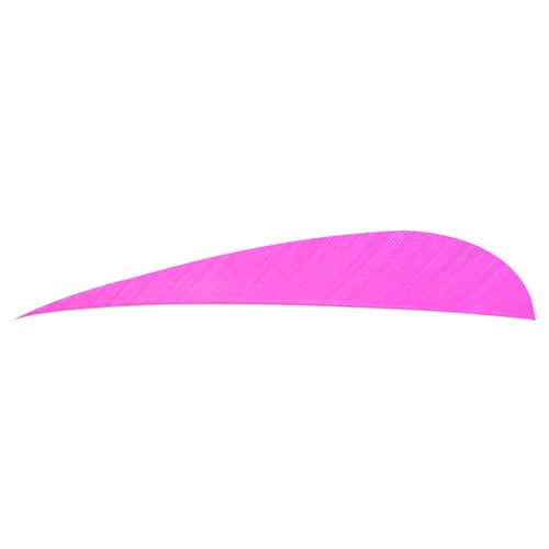 Trueflight Parabolic Feathers  <br>  Pink 4 in. LW 100 pk.