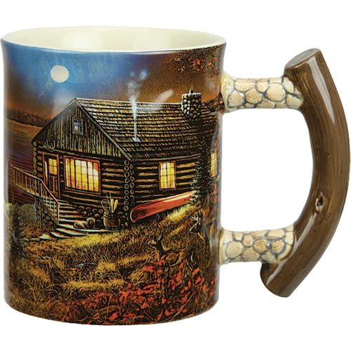 Rivers Edge Deluxe Mug  <br>  Cabin Scene 15 oz.