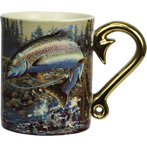 Rivers Edge Deluxe Mug  <br>  Rainbow Trout Scene 15 oz.