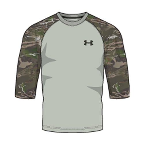 Under Armour Mens Hunt Baseball Tee Shirt  <br>  Olive/Artillery Green Medium