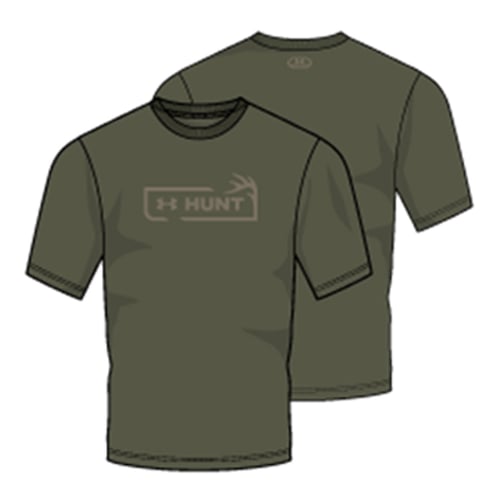 Under Armour Mens Hunt Icon Short Sleeve Shirt  <br>  Marine OD Green/Bayou Medium