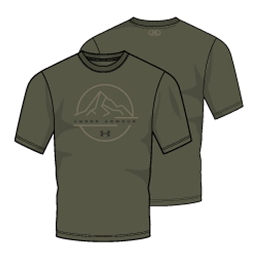 Under Armour Mens Outdoor Key Tee Shirt  <br>  Marine OD Green/Bayou Medium