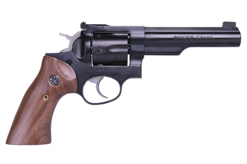 GP100 357MAG BLUE 5 Inch HALF LUG  1768 ADJ SGTS/WALNUT GRIPS | .38 SPL | 736676017683