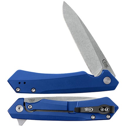 Case 64660 Blue Anodized Aluminum Kinzua, Folding Knife, 3.4 Inch Blade | 021205646602