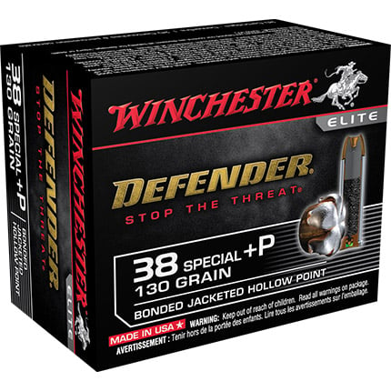 38 SPECIAL +P DEFENDER 130 GR DEFENDER RD/Box 20-RD/CASE 200-BX/CASE 10 CASE PER PALLET 288