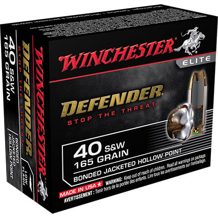 40 S&W DEFENDER BONDED JHP 165 GR DEFENDER RD/Box 20-RD/CASE 200-BX/CASE 10 CASE PER PALLET 288