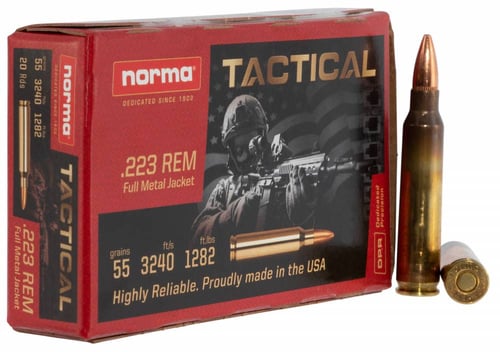Norma 295040020 Rifle Ammo .223 Tactical 55gr FMJ 20 Rnd
