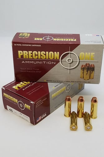 PRECISION ONE 45COLT COWBOY ACTION 255G FMJ 50RD | 789091433415