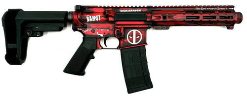 ZEUS ARMS AETHER DEADPOOL 5.56 PISTOL 7.5 Inch RED/BLK SBA3 BRACE 130RD MAG | 644637391683