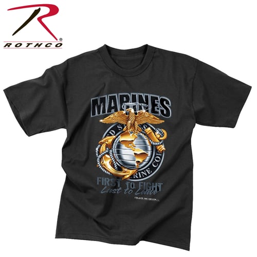 Black Ink Marines First To Fight TShirt | RC2147
