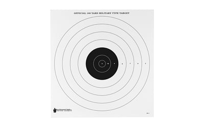 Action Target SR1100 Sighting Military Bullseye Tagboard Hanging 100 yds 21