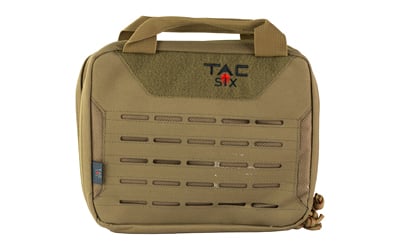 Tac Six 10816 Crew Tactical Pistol Case Coyote 600D Polyester 2 Handguns
