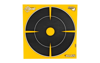 EZ-Aim 15255 Splash Reactive Target Self-Adhesive Paper Black/Orange Bullseye 12 PK