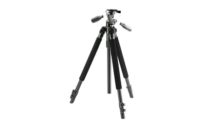 TITANIUM TRIPODAdvanced Titanium Tripod Three-position leg angle adjustment - Three-way pan head - Two pan and tilt handles - Gearless reversible center column - This is the ultimate stand-up tripod - Max Height: 63