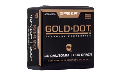 Speer 400200DGB Gold Dot  10mm Auto .400 200 gr Hollow Point 100 Per Box/ 5 Case