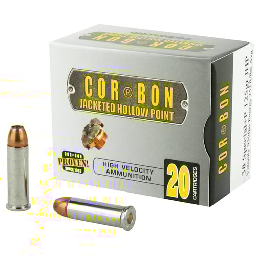 Corbon SelfDefense JHP Handgun Ammunition .38 Spl P 125 gr JHP 1125 fps 20/box | .38 SPL | 757750357105