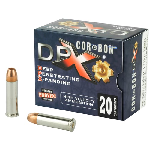 CORBON Handgun Ammunition .38 Spl P 110 gr DPX 1050 fps 20/box | .38 SPL | 757750358041