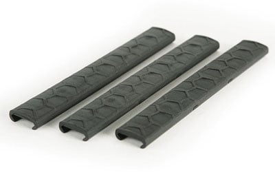 Hexmag HXKMC4PKBLK Rail Covers KeyMod Picatinny Rail 7 Slot Black Polymer 4 Pack