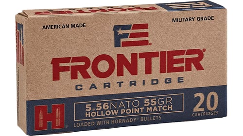 Frontier Cartridge FR240 Centerfire Rifle  5.56x45mm NATO 55 gr Hollow Point Match 20 Per Box/ 25 Case