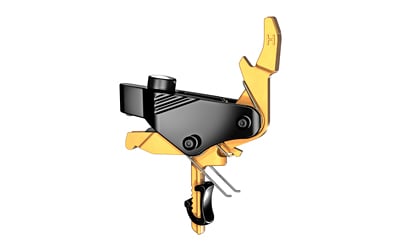 Hiperfire PDIGS PDI  Single-Stage Curved Trigger with 2 lbs Draw Weight & Black/Gold Finish for AR-Platform