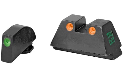 Meprolight USA 102243291 Mepro Tru-Dot Fixed Sights Self-Illuminated Green Tritium Front & Yellow Rear with Black Frame for Most Glock
