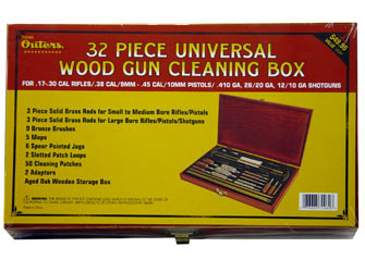 Outers 70080 32Pc. Universal Gun Cleaning Kit, Wood Box