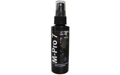 M-PRO 7 GUN CLEANER 2 OZ SPRAYM-Pro 7 Gun Cleaner 2 oz. - Formulated for military-style cleaning - Developed originally to maintain weapons on F-16 fighters - Features a special blend of chelating agents, corrosion inhibitors & surfactants in a non-toxic solvent baselating agents, corrosion inhibitors & surfactants in a non-toxic solvent base