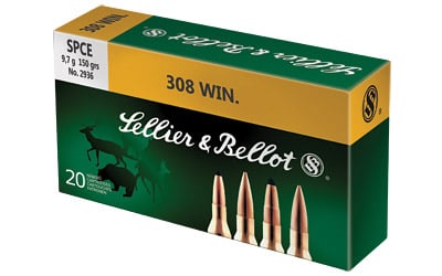 Sellier & Bellot SB308D Rifle  308 Win 150 gr Soft Point Cut Through Edge 20 Per Box/ 25 Case