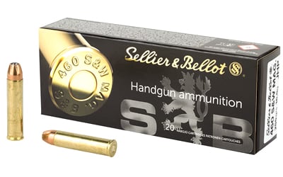 Sellier & Bellot SB460B Handgun  460 S&W Mag 255 gr Jacket Hollow Point 20 Per Box/ 12 Case