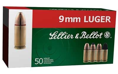 Sellier & Bellot SB9SUBA Handgun  9mm Luger Subsonic 140 gr Full Metal Jacket 50 Per Box/ 20 Case