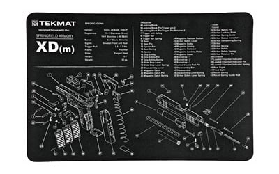 TekMat TEKR17XDM Springfield XDM Cleaning Mat Black/White Rubber 17