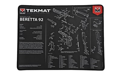 TekMat TEKR20BER92 Beretta 92 Ultra Cleaning Mat Black/White Rubber 20