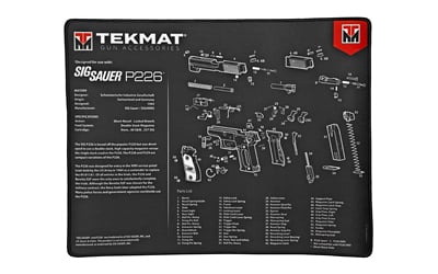 TekMat TEKR20SIGP226 SiG Sauer  P226 Ultra Cleaning Mat Black/White Rubber 20