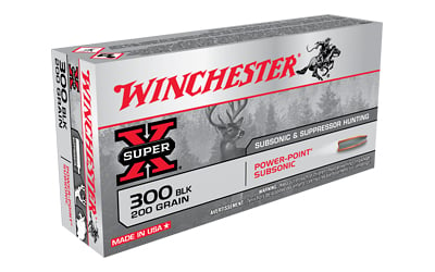 Winchester Ammo X300BLKX Super X  300 Blackout 200 gr Power Point Subsonic 20 Per Box/ 10 Case