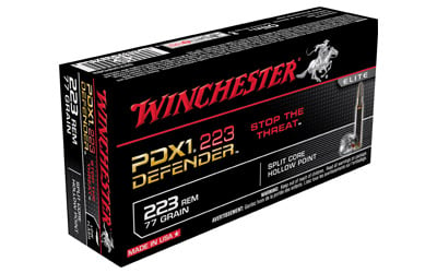 Winchester Ammo S223RPDB2 PDX1 Defender  223 Rem 77 gr Split Core Hollow Point 20 Per Box/ 10 Case