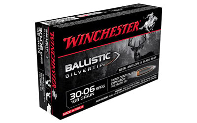 Winchester Ammo SBST3006A Ballistic Silvertip  30-06 Springfield 168 gr Rapid Controlled Expansion Polymer Tip 20 Per Box/ 10 Case