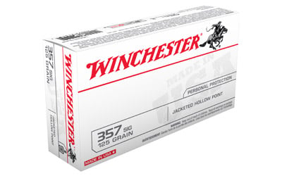 Winchester USA357SJHP Pistol Ammo 357 SIG, JHP, 125 Gr, 1350 fps, 50