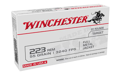 Winchester USA Lake City Rifle Ammunition .223 Rem 55gr FMJ 3240 fps 20/ct